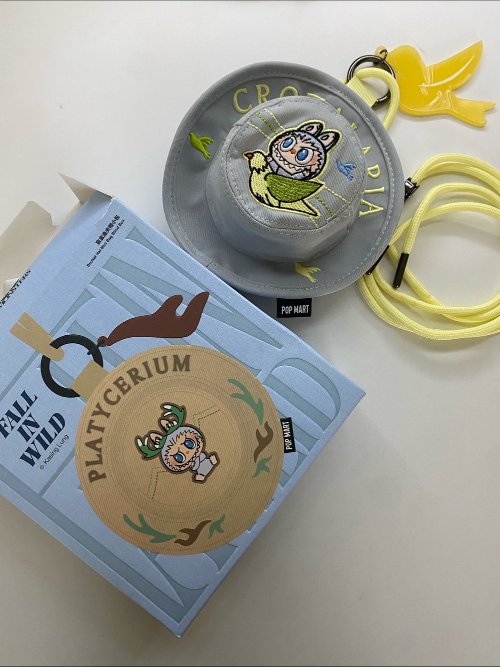 Pop Mart The Monsters Bucket Hat Mini Bag - Gray & Yellow